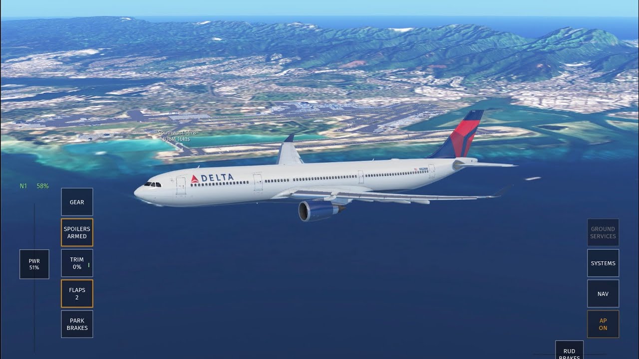Infinite Flight- Minneapolis St Paul (KMSP) to Honolulu (PHNL) Delta A330-300