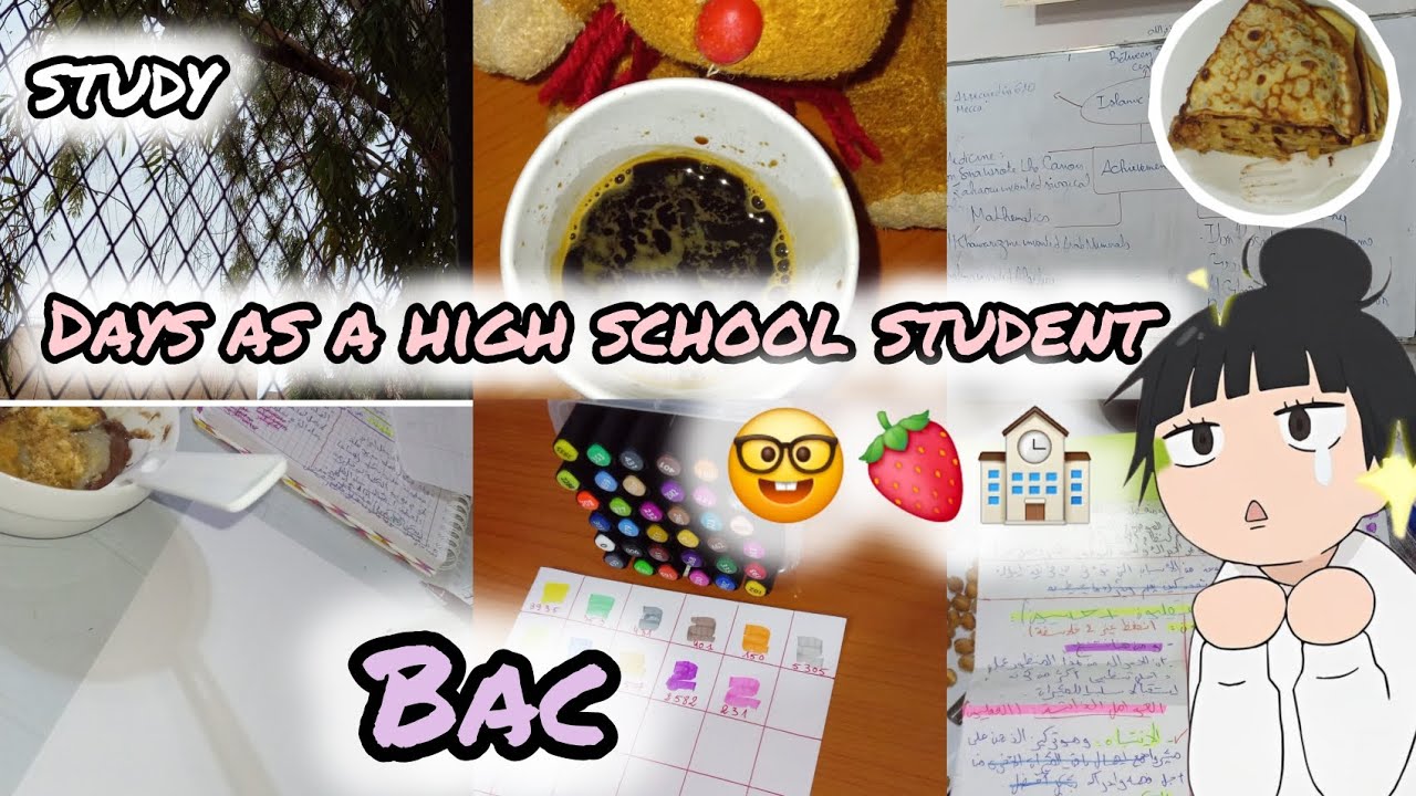 اقضوا معي ايام كطالبة بكالوريا تسعى للنجاح🤓🎀 ( دراسة ،أكل ،مدرسة🏫، ادوات رسم 🪐..)
