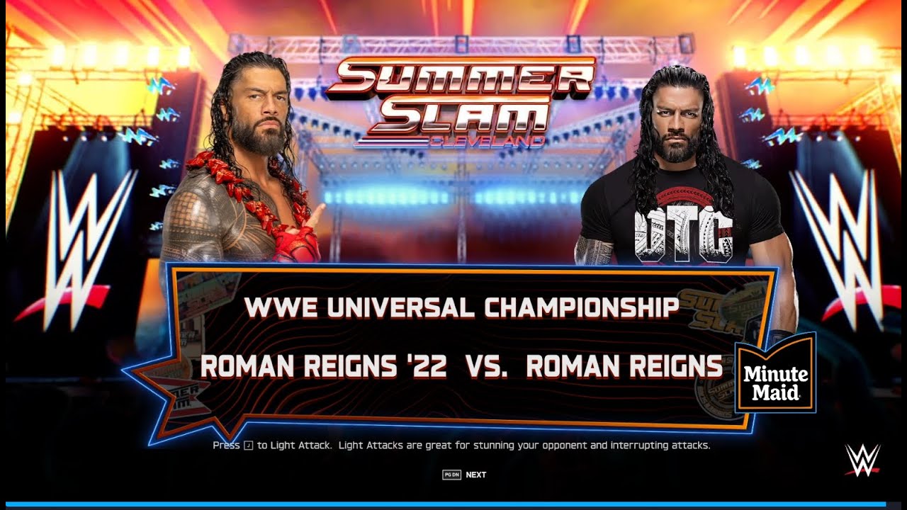 otc 24 vs roman 22 tc for double championship | wwe2k25