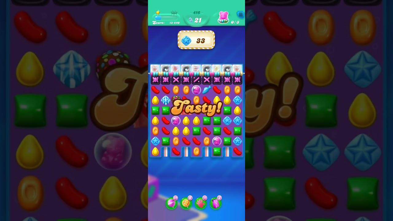 Candy Crush Level 416 -  No Boosters Series - 