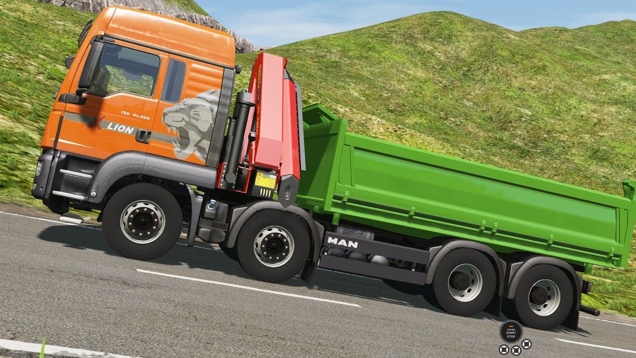 BeamNG Drive - MAN TGS Dump Truck on the Mount Danger Map Part 2