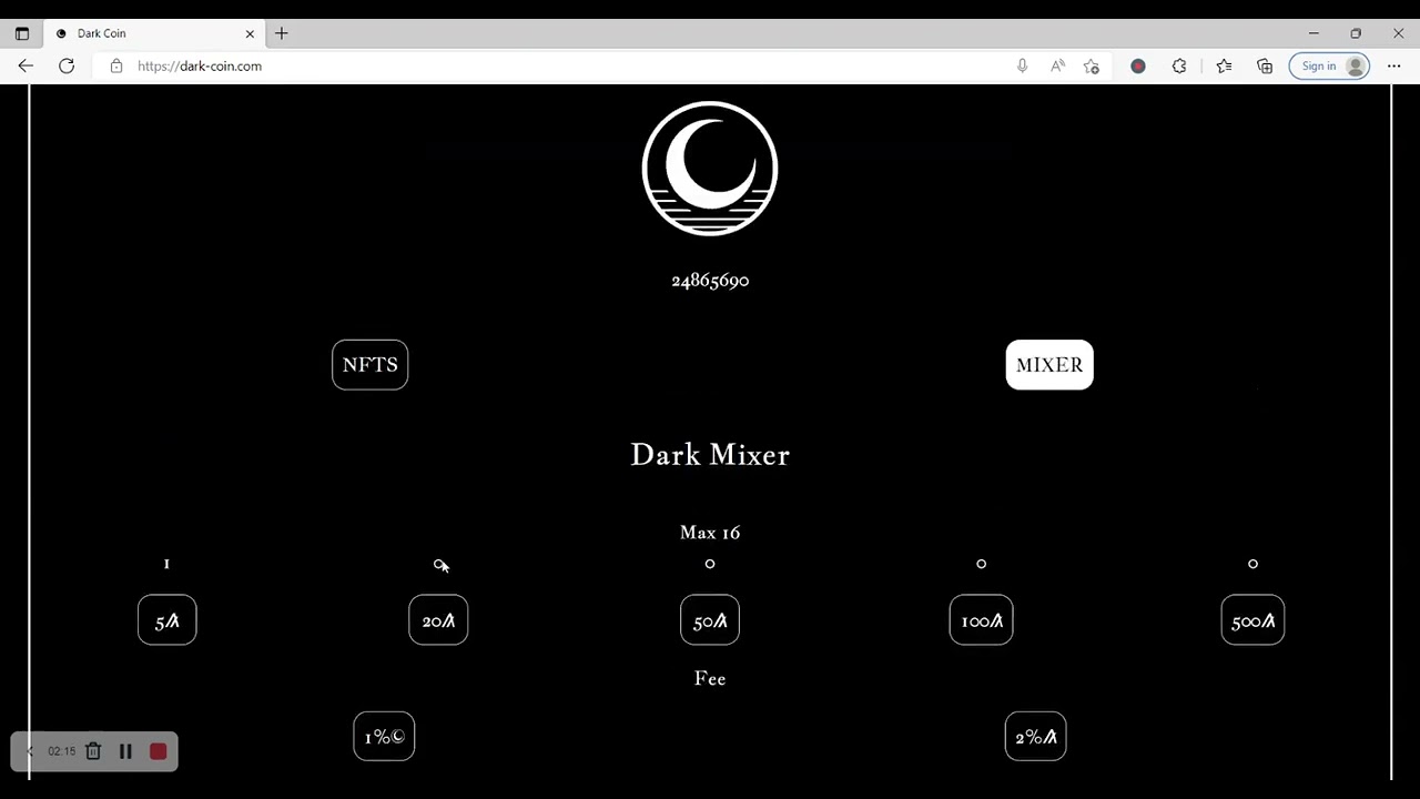 Dark Coin Mixer Guide