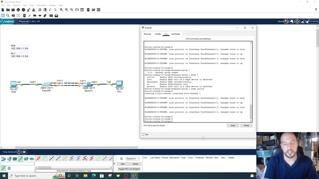 Настройка EtherChannel с помощью Cisco Packet Tracer | IPvChris