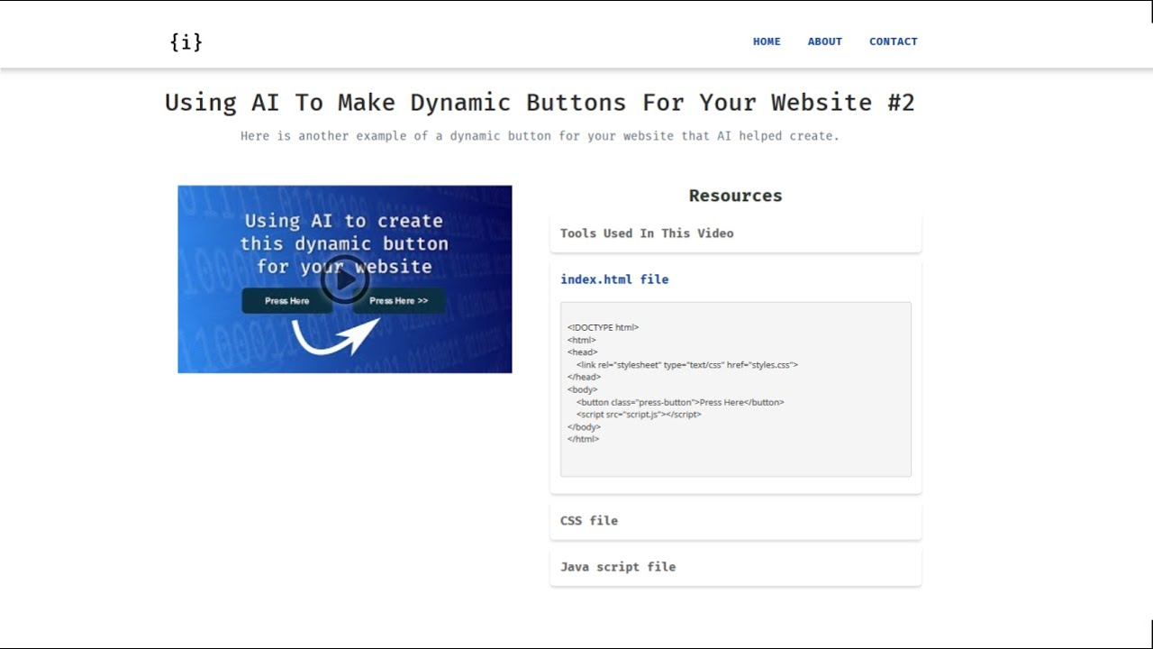 Display HTML, CSS and JavaScript in the body of your web page