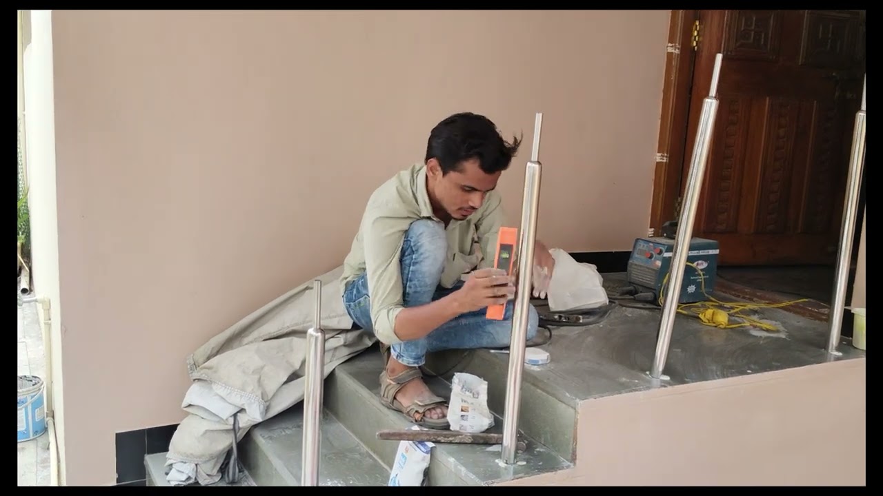 SS railing  3 line #kalkar #railings #construction #welding #home #interiordesign #homedecor 