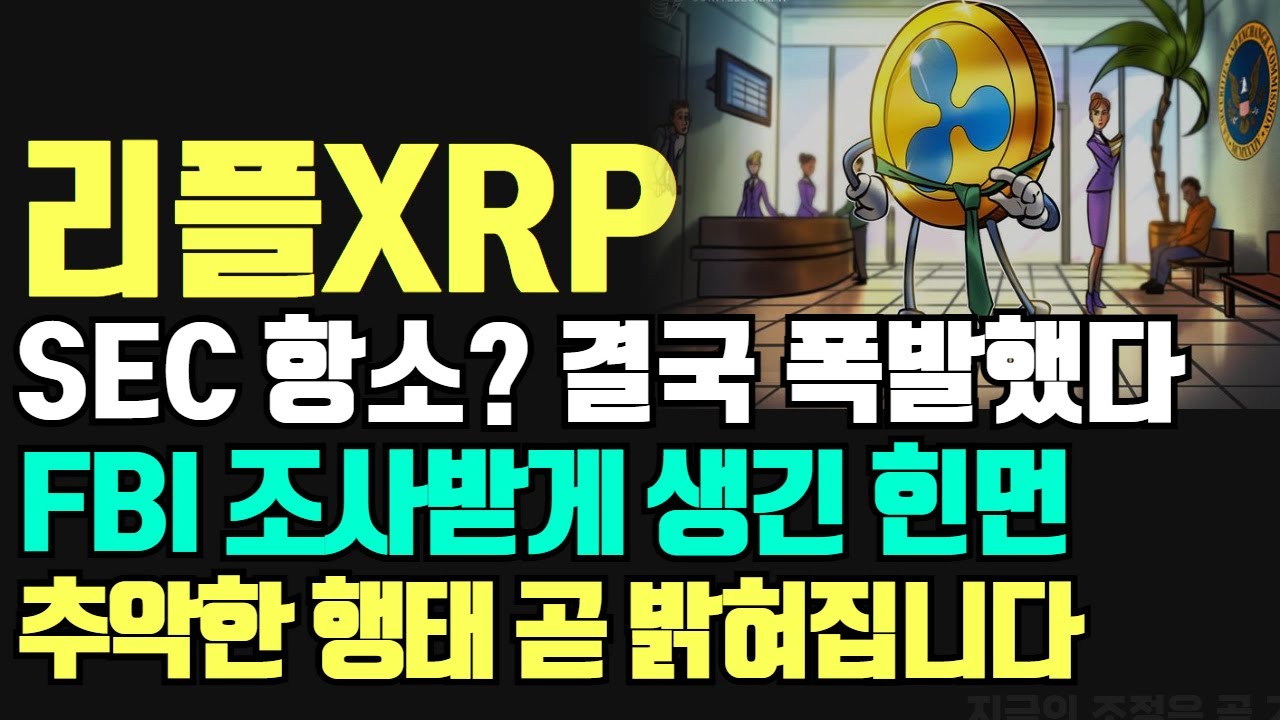 리플XRP SEC 항소? 결국 폭발했다 FBI 조사받게 생긴 힌먼 추악한 행태 곧 밝혀집니다