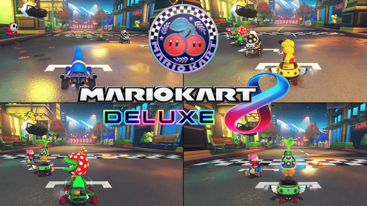 Mario Kart 8 Deluxe 4 Player Coop Cherry Cup Nintendo Switch Gameplay