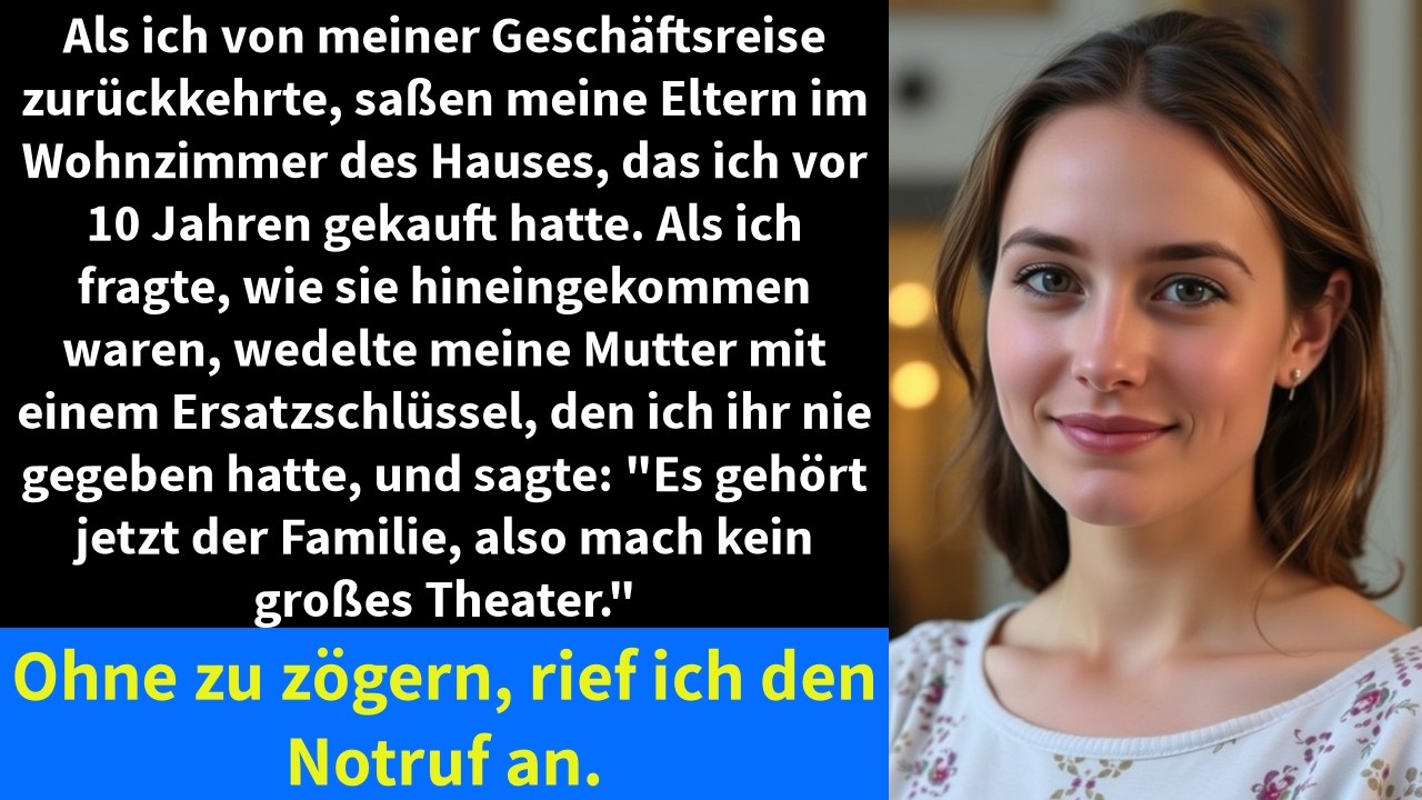 Als ich von meiner Geschäftsreise zurückkehrte, saßen meine Eltern im Wohnzimmer des Hauses,