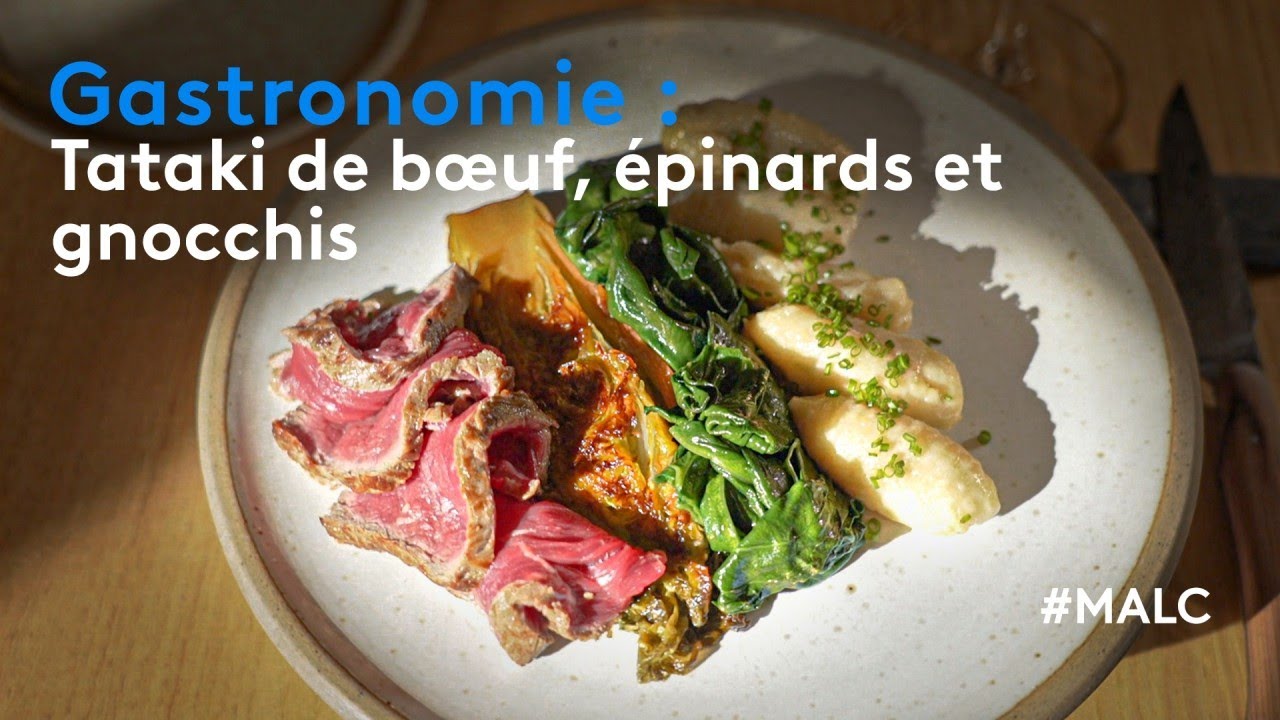 Gastronomie - Tataki de boeuf, épinards et gnocchis
