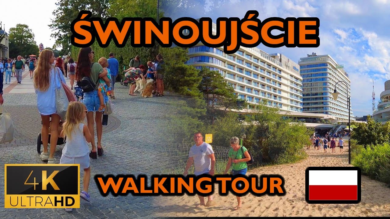 ⁴ᴷ⁶⁰ 🇵🇱 Swinoujscie/Poland | Promenade Summer Walking Tour | (August 2023) [4K]