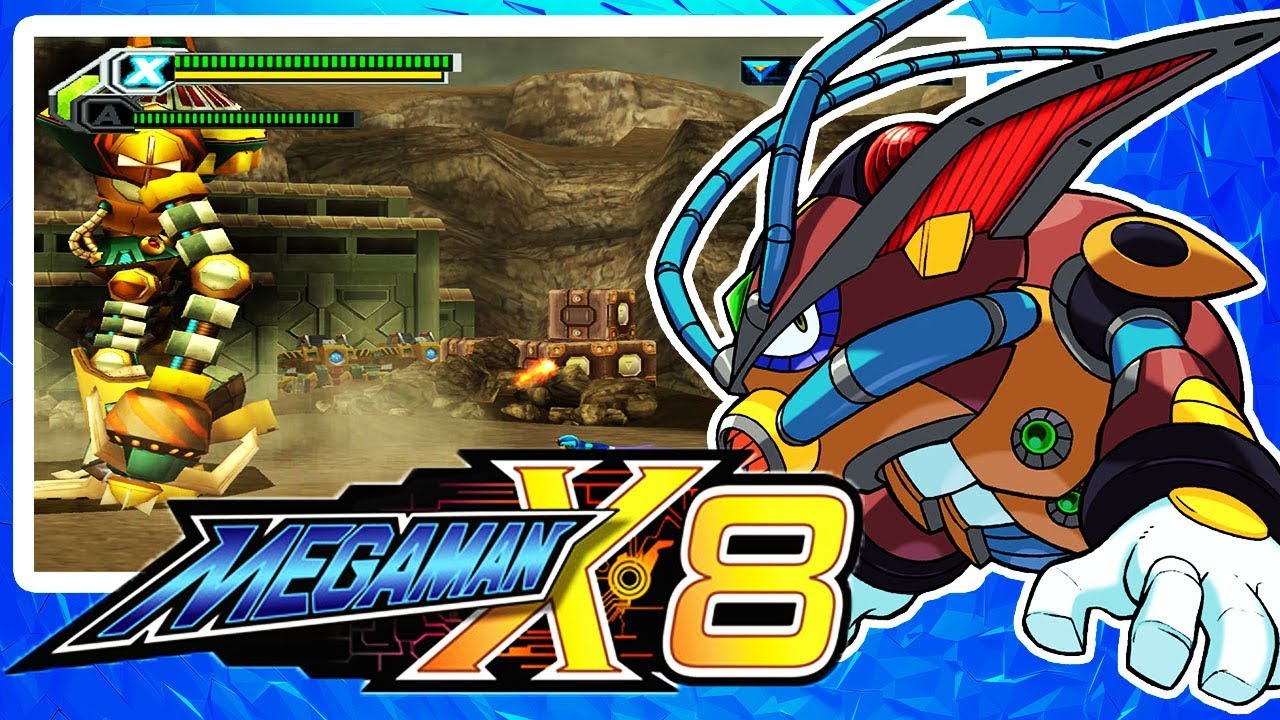 Megaman X8 Earthrock Trilobyte Stage 100 % Complete