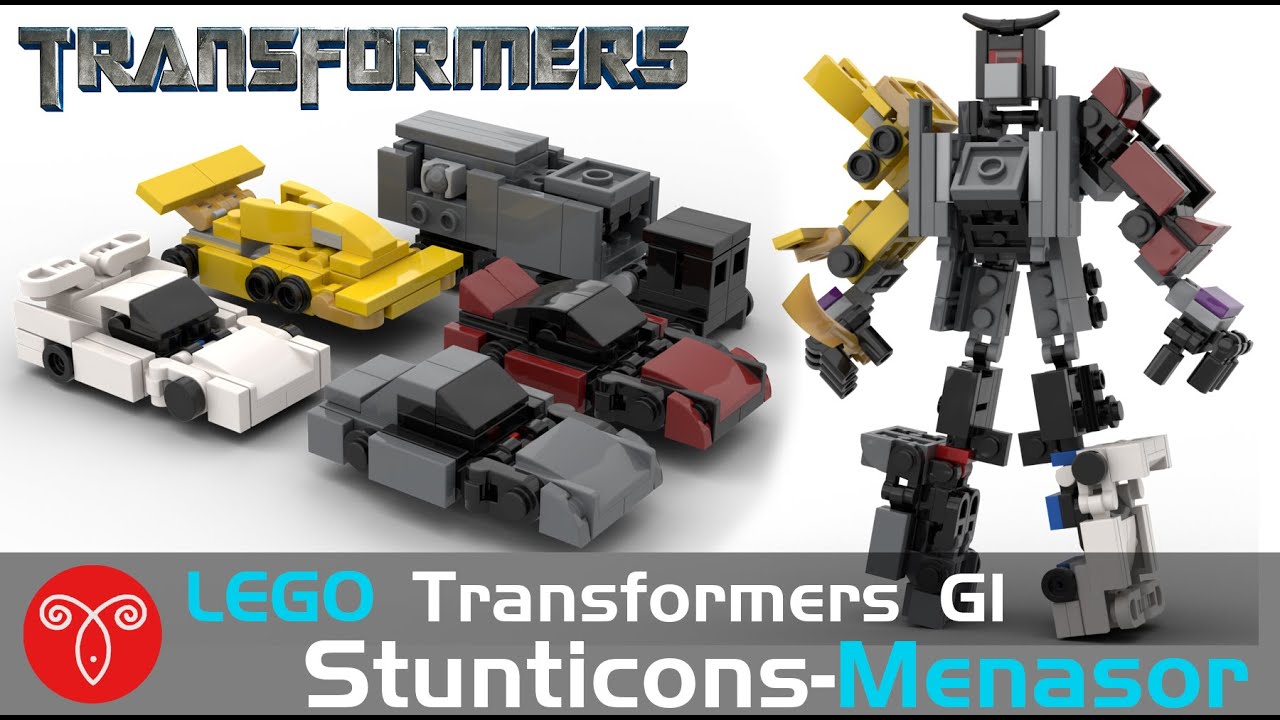 Lego Transformers MOC Micro G1 Stunticons Menasor Mini Combine Wars Mecha
