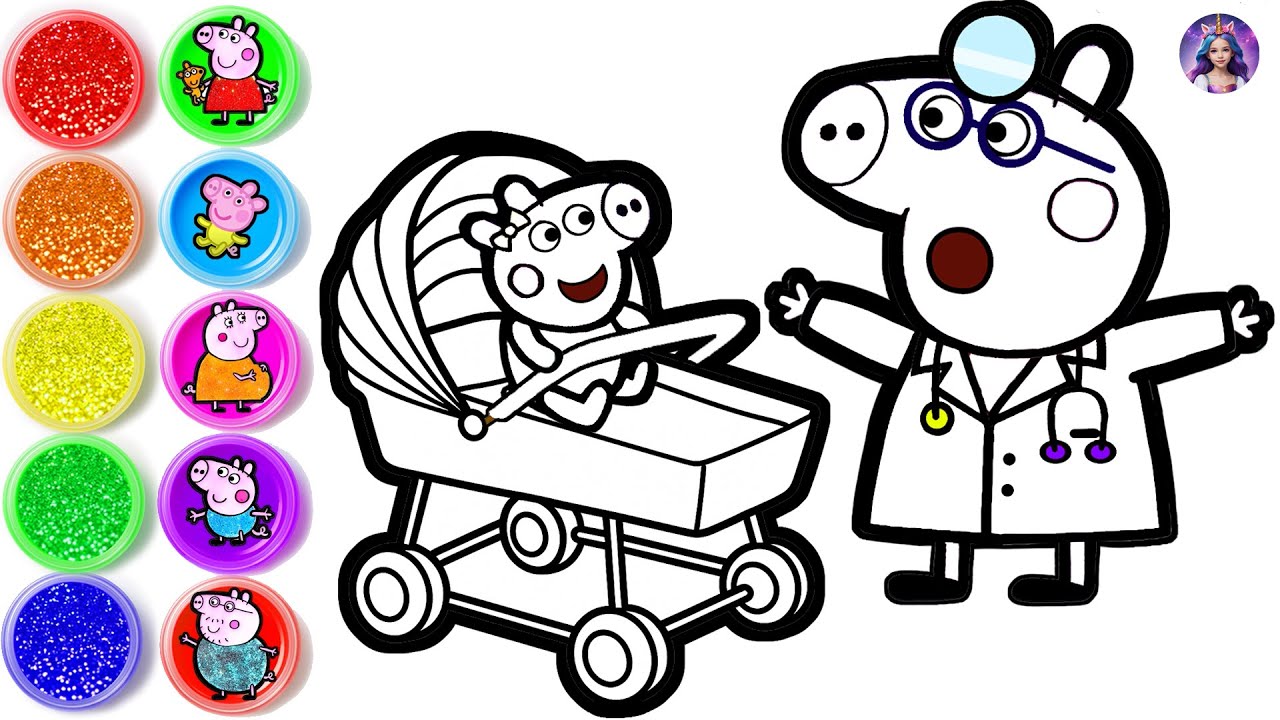 Drawing Peppa Pig – Fun Hospital Roleplay with Baby Evie – Peppa Pig and Friends - Hi LiLisa