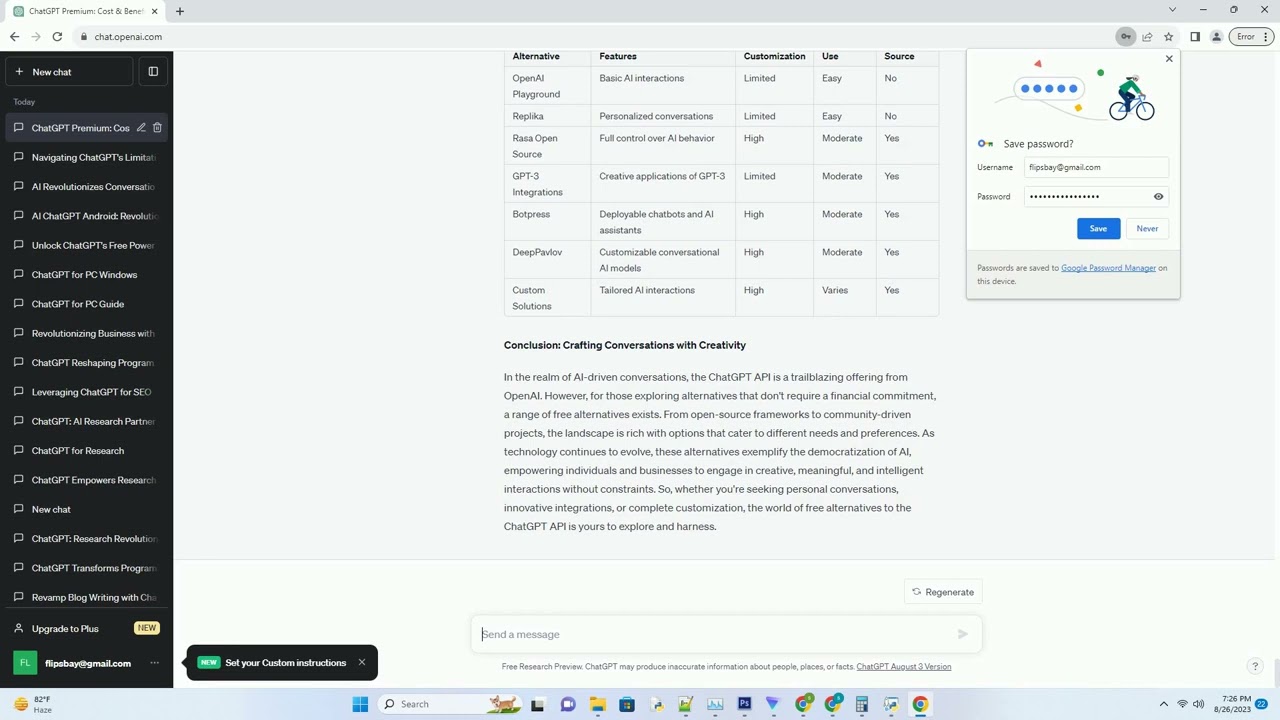 free alternative to chatgpt api