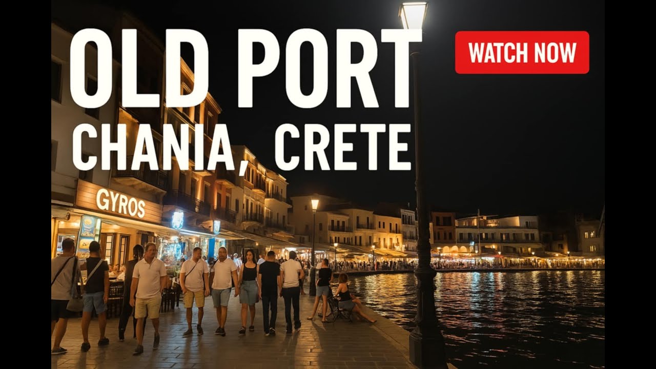 Walking Through Chania&rsquo;s Magical Old Port at Night | Crete, Greece 🇬🇷✨#Chania #Crete #GreeceTravel