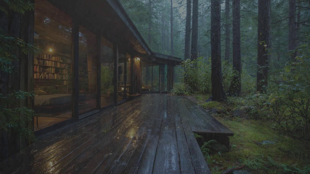 Heavy Rain on Cabin Roof 🌧️ Sleep Instantly with Relaxing Rain Sounds