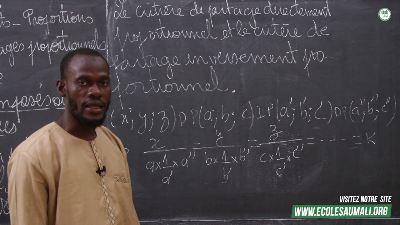 Cours-Terminale science économie Maths:Rapports et propositions: Partages proportionnels/M.KONE