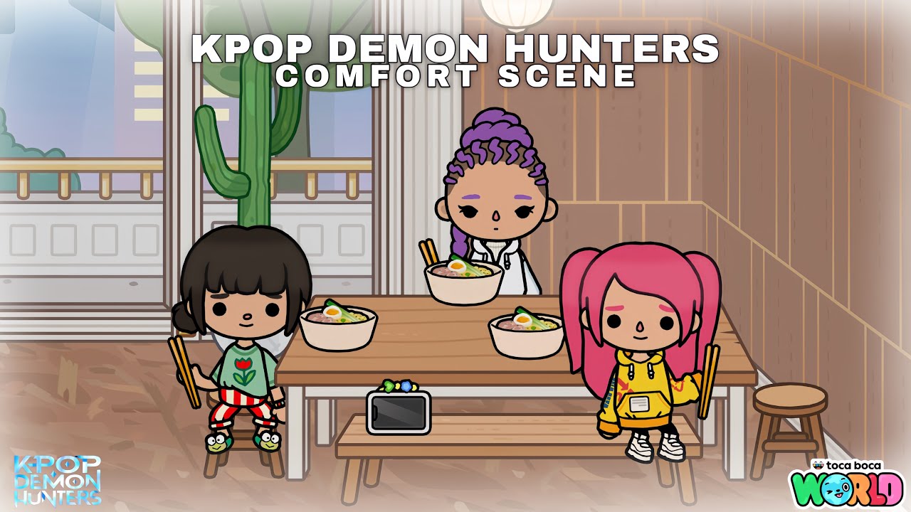 Kpop Demon Hunters Mira and Zoey comfort Rumi scene! ✨ | Toca Life World x Kpop Demon Hunters 🌎😈