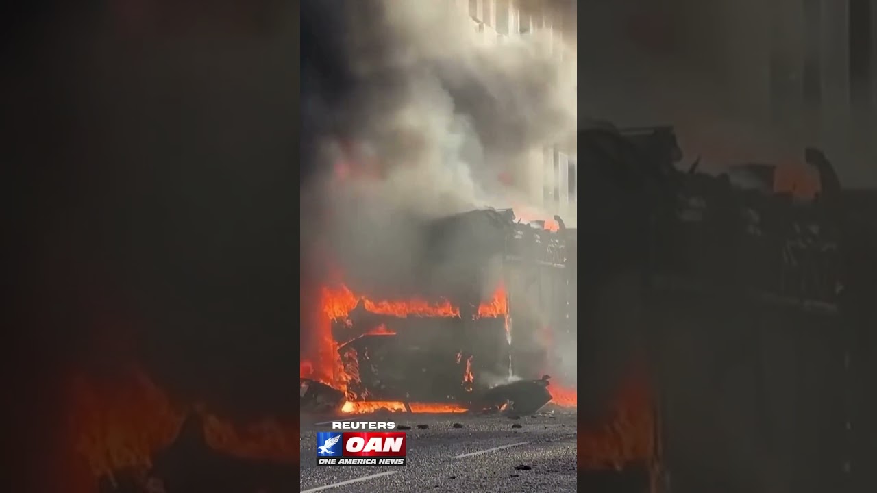 Protesters set bus on fire following Belfast knife attack