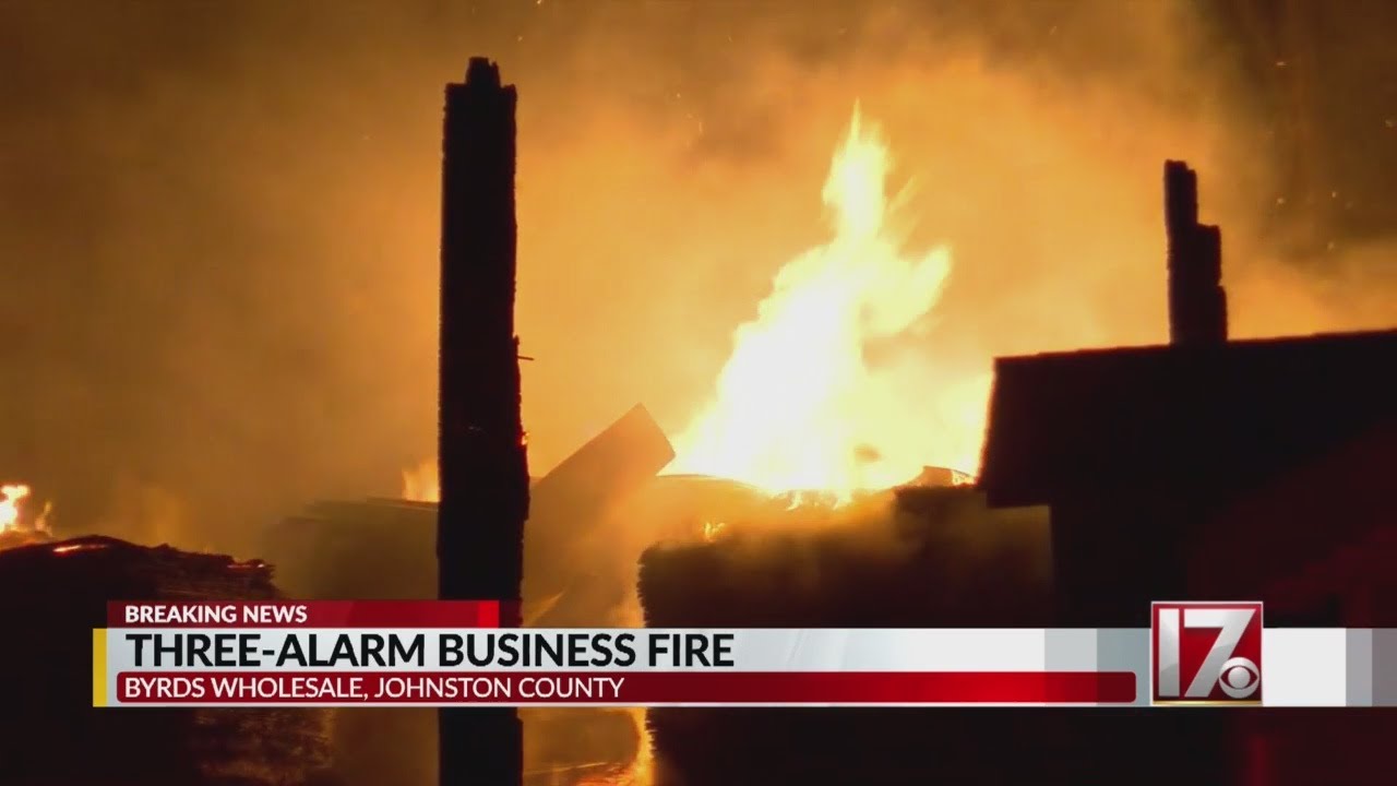 Massive multi-alarm fire at Johnston County business