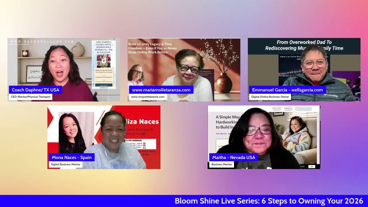 Bloom Shine Online Business Owners  Monday Table Conversations