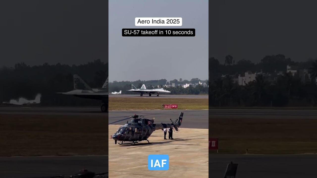 SU-57 takeoff in 10 seconds at Aero India 2025#su57 #sukhoi #felon #aeroindia #aeroindia2025