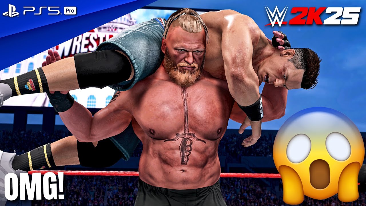 WWE 2K25 — Брок Леснар против Джона Сины (ч) — матч за чемпионство WWE на WrestleMania | PS5 Pro ...