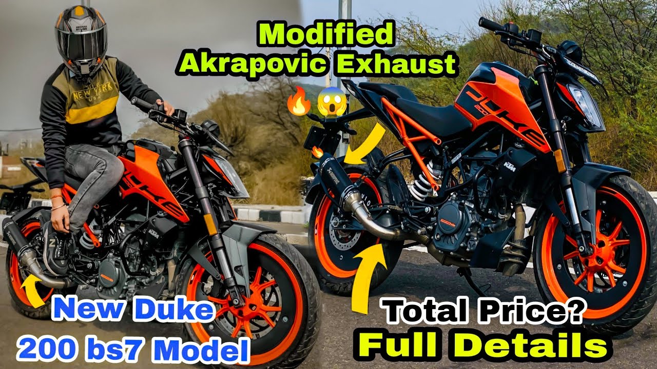Duke 200 Mai Finally AkraPovic Modified Exhaust 😱Itna Jada Loud exhaust😱 Full Details Price#viral