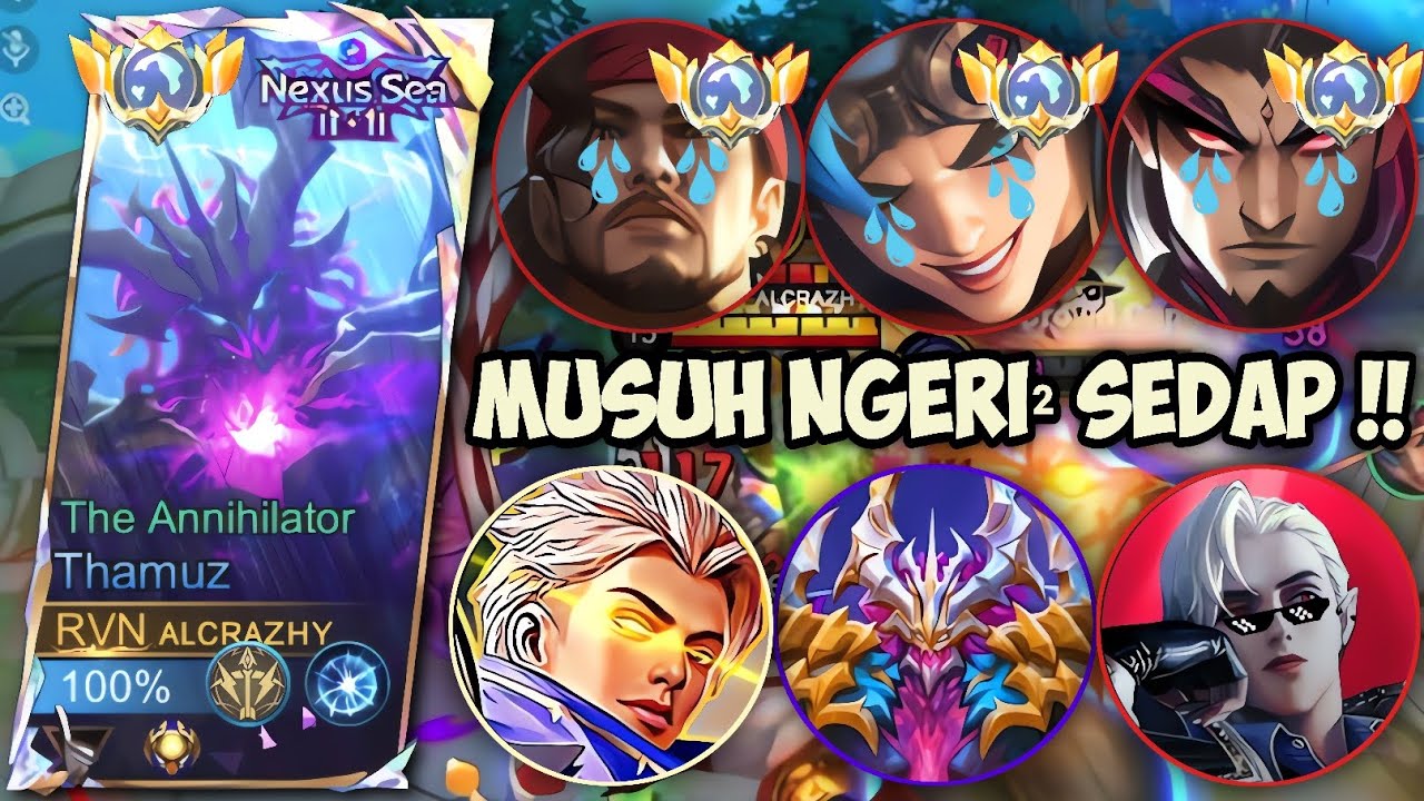MUSUH NGERI² SEDAP‼️NYOBAIN MAIN BARENG VAMPIRE DAN MUZAN MALAH KETEMU MUSUH FULL SUSTAIN - MLBB