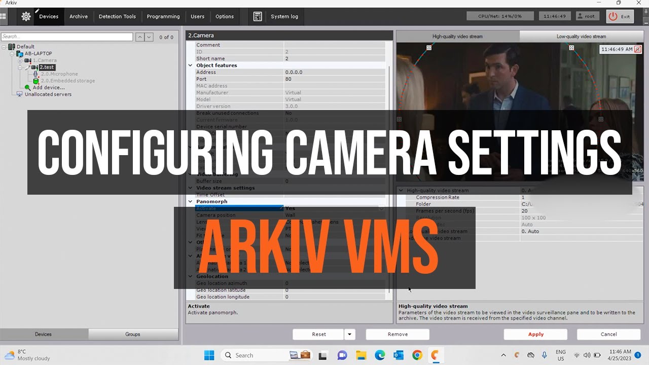 Configuring Camera Settings in Arkiv5 VMS