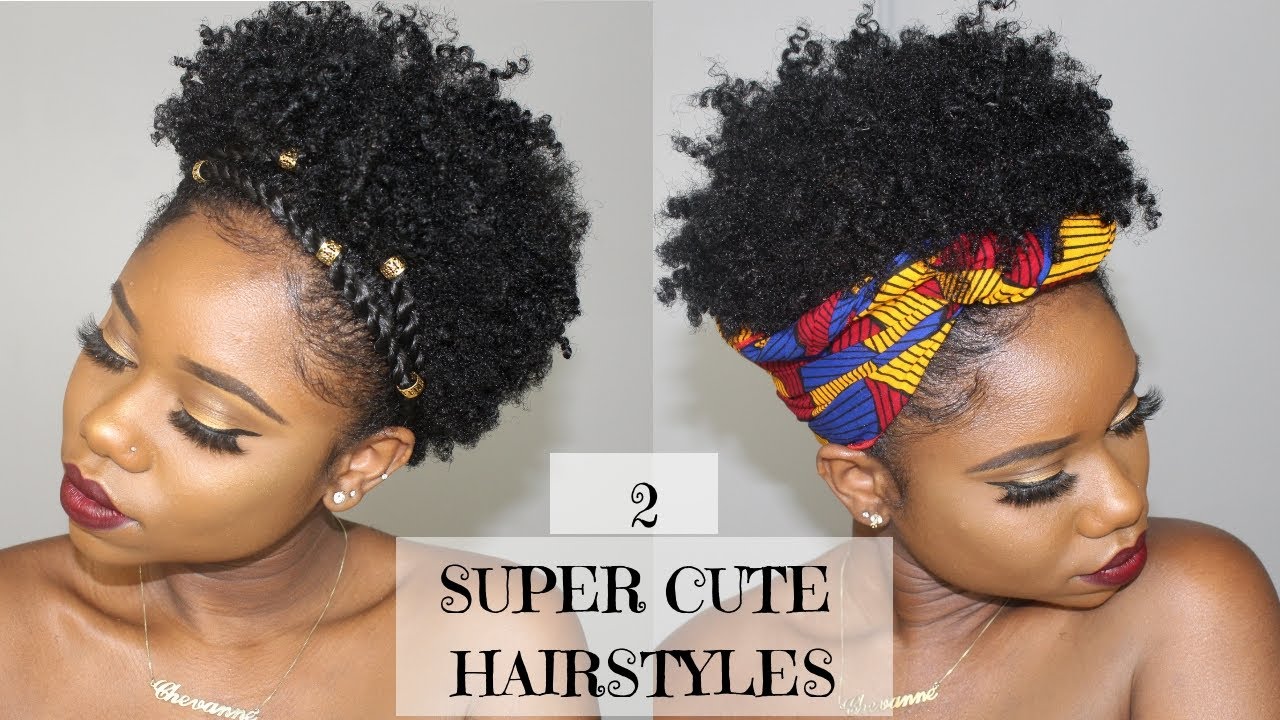 Two SUPER CUTE And EASY Hairstyles For SHORT Natural Hair  | 4B/C Natural Hair | Chev B