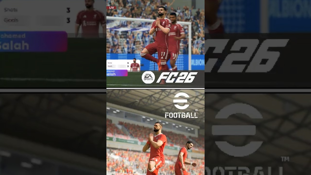 eFootball 🆚 EA FC 26 Selebrasi Mohamed Salah🔥#Shorts #mohamedsalah #eFootball2026 #eafc26