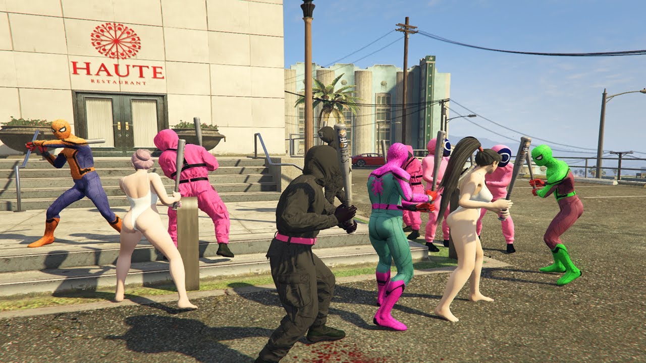Black Spider Man vs Team Suid Game - Spider Man Action