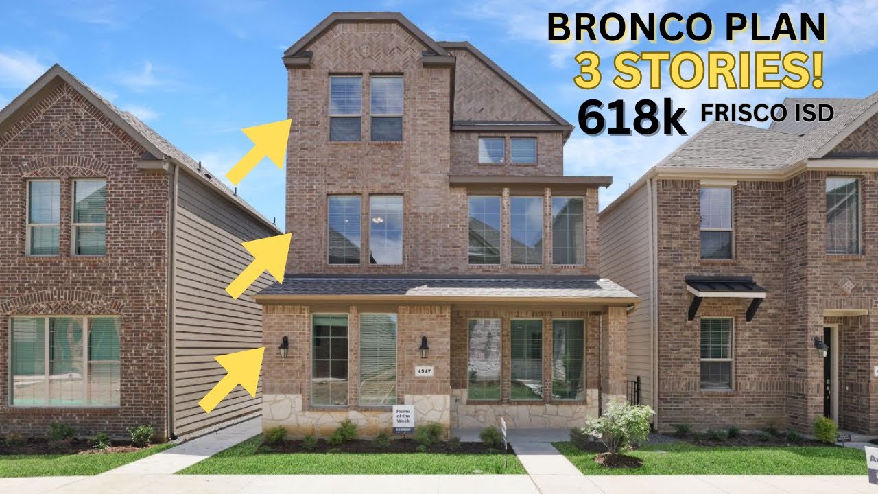 Tour Inside This 3 story house near Dallas, TX | The Bronco plan | DR HORTON | PLANO TX