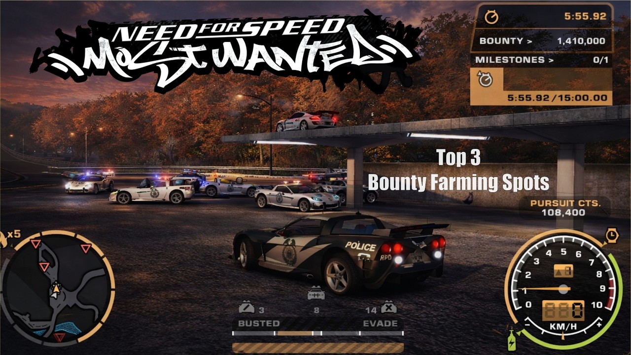 TOP 3 BEST Bounty Farming Spots - Need for Speed Most Wanted