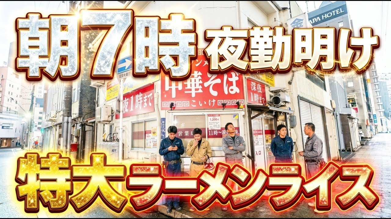 【愛知】朝７時開店。夜勤明けに４５０円のラーメンライスをかっ食らう働く男達の朝めしが凄い