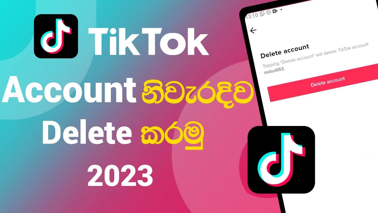 Delete tiktok account | How to delete tiktok account in sinhala | 2023