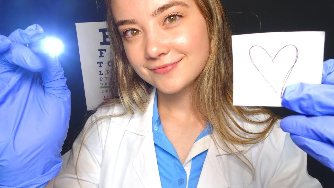 ASMR DOCTOR EXAM FOR CONCUSSION ROLE PLAY! Latex Gloves, Light Trigger, Ear To Ear Sounds