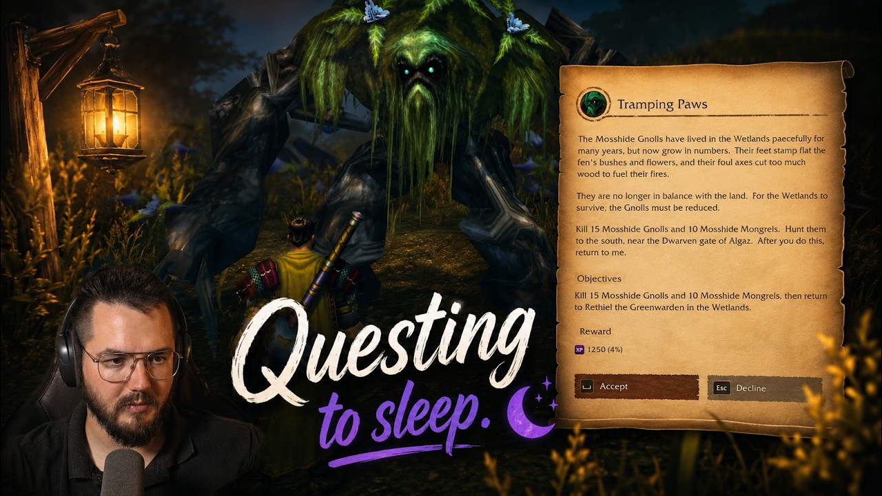[ASMR] Hardcore questing in Wetlands | 1 hour, Soft Spoken, WoW Ambience