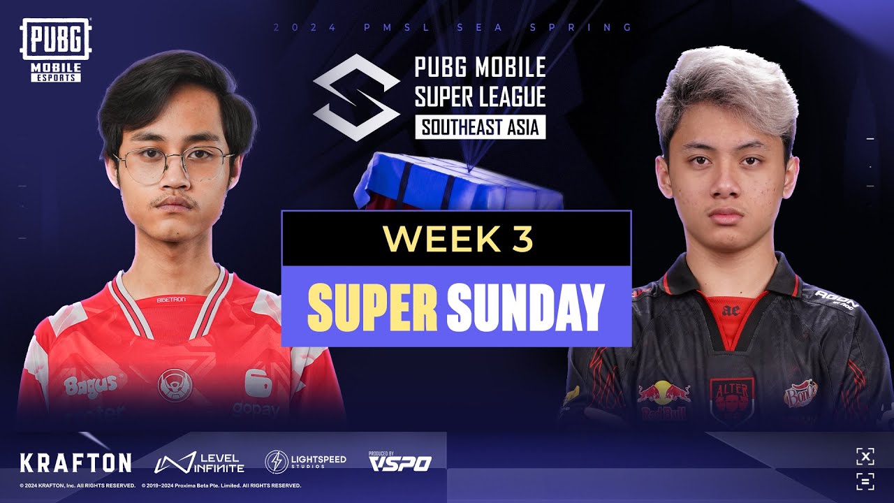[ID] PUBG MOBILE SUPER LEAGUE SEA SPRING 2024| WEEK 3 | SUPER SUNDAY- FT. #BTR #AE #VPE #TALN #DX