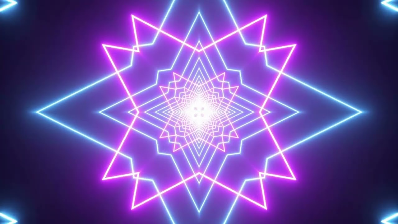 Abstract Neon Led Tunnel and Romantic Abstract Lopped Background Screensaver