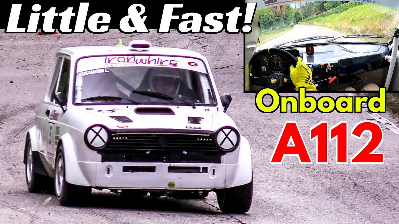 This Little & Fast Autobianchi A112 show its muscles at the hillclimb slalom race! Onboard & Sound
