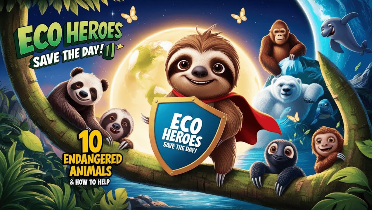 Eco Heroes Rescue Mission! 🐼🦏🐋 | Save 10 Endangered Animals & Protect Our Planet | Song for Kids
