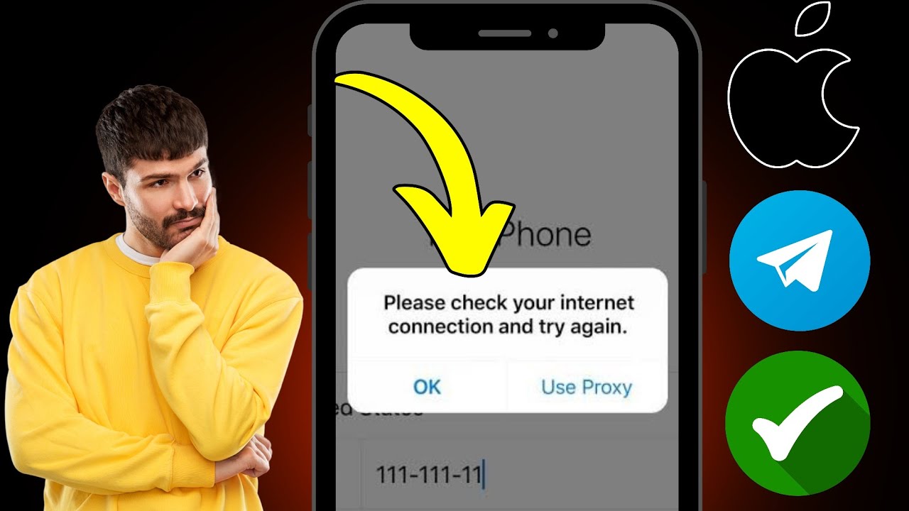 iOS: как исправить проблему с Telegram Проверьте подключение к интернету и повторите попытку