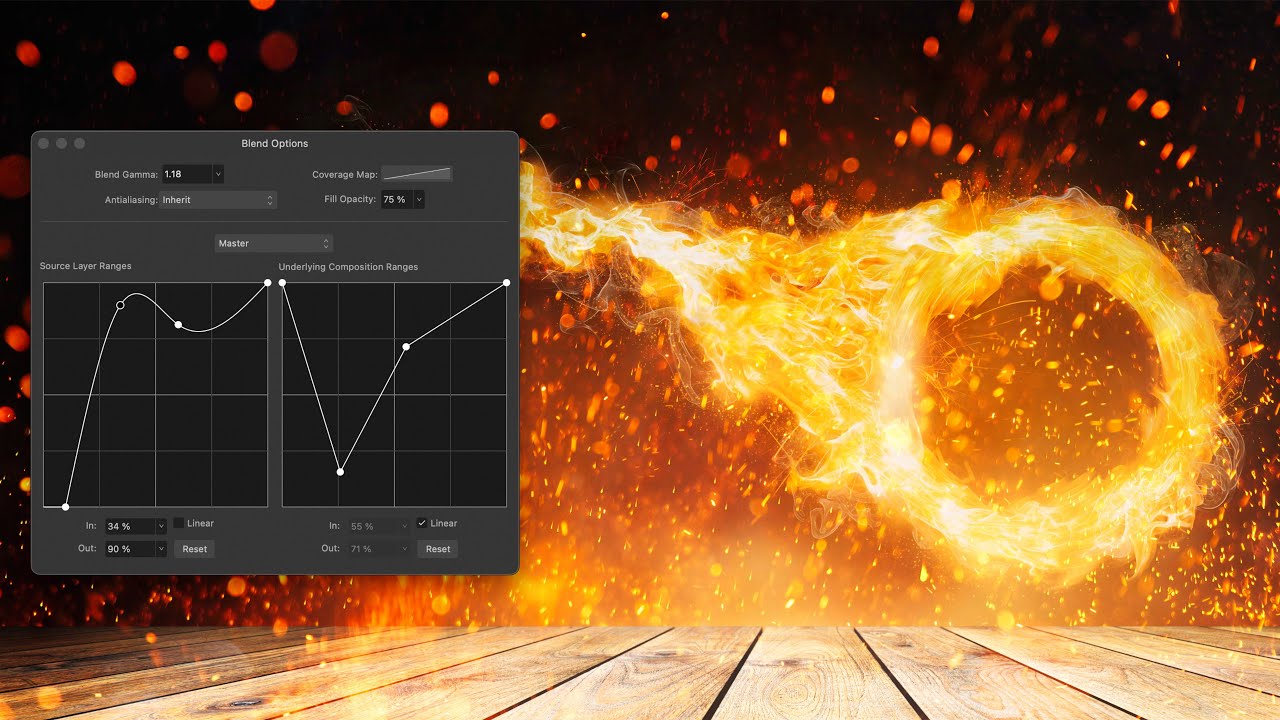 Blend Options: Ranges, Antialiasing and Fill Opacity (Affinity Photo)