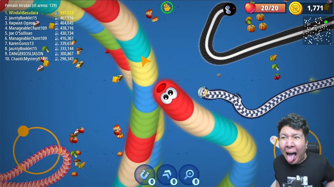 AKU HARUS BISA MENCAPAI SKOR 1 JUTA DI GAME CACING! WormsZone.io