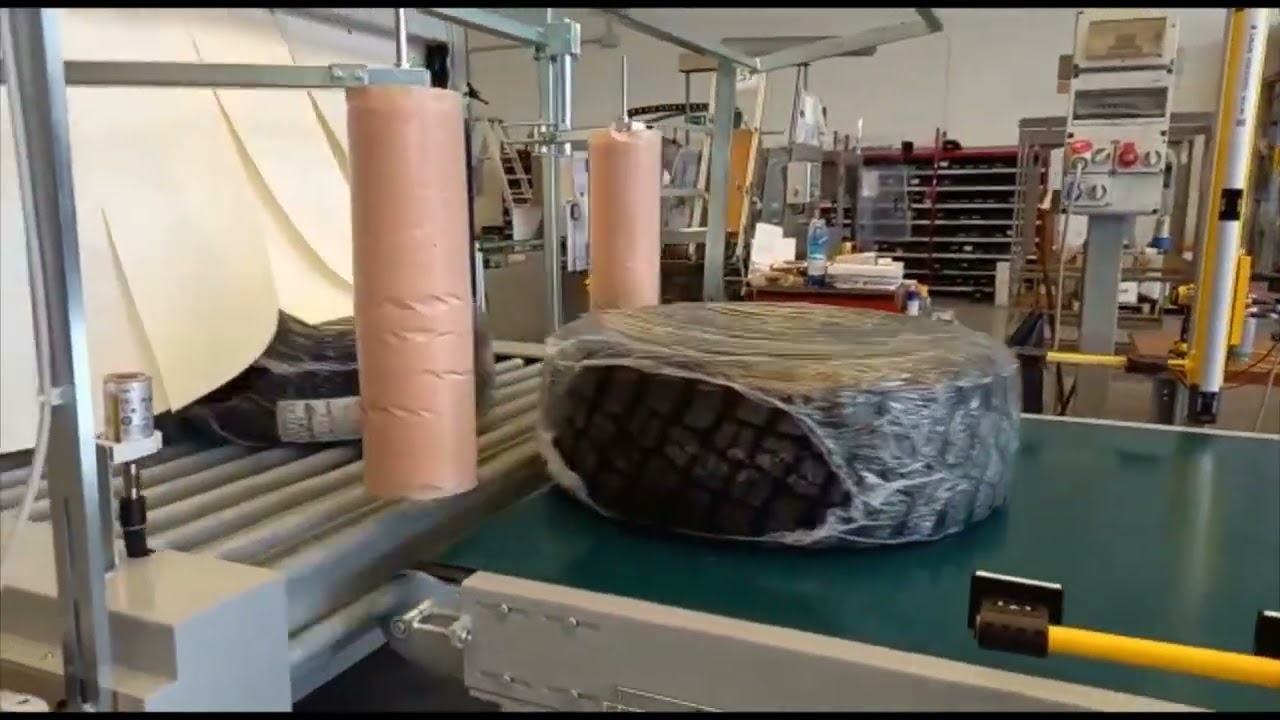 Sotemapack automatic shrink line for wrapping tires
