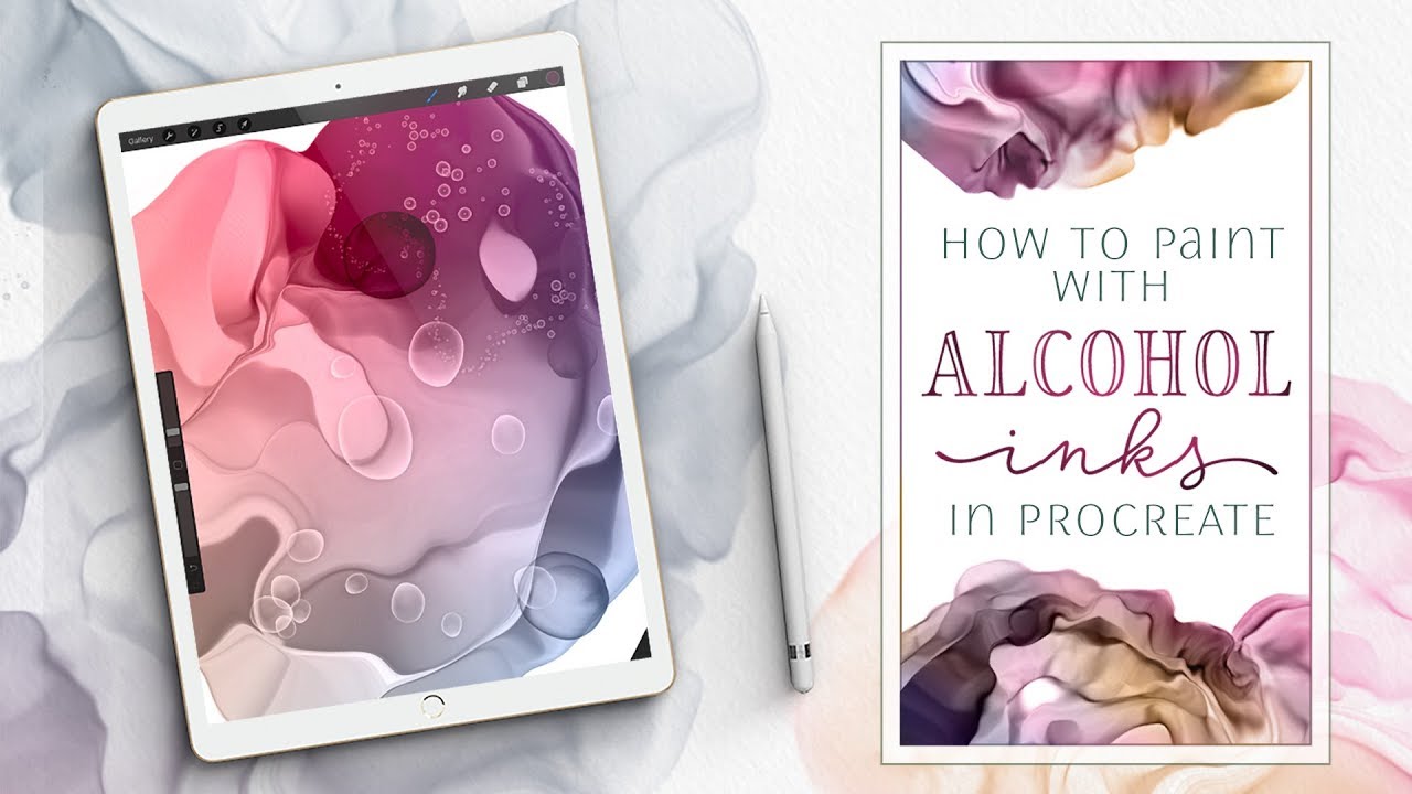 How to create alcohol ink artwork on iPad Pro using Procreate app and Alcohol Ink Brush Set