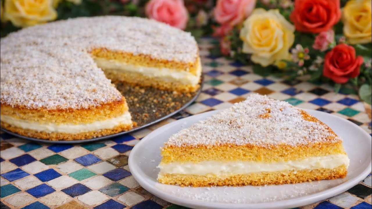 بسبوسة بالكريمة الجبن بنكهة البرتقال 🍊 طرية ومعلكة بطريقة سهلة وبسيطة 