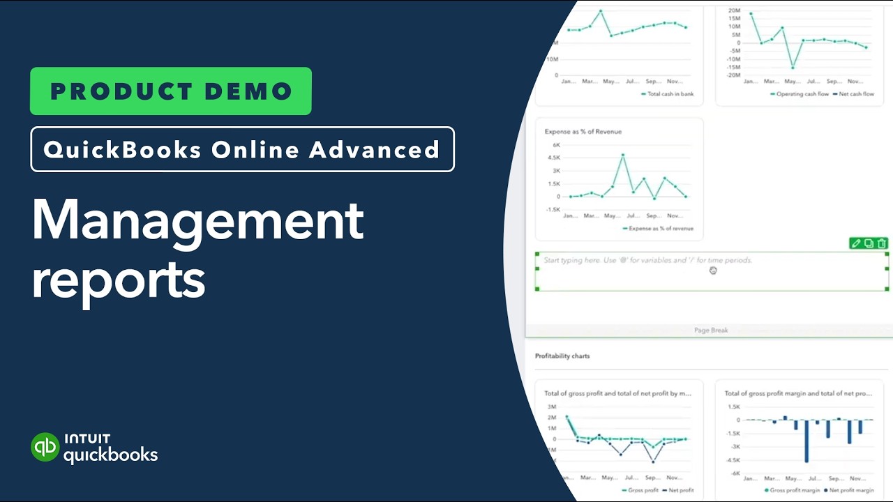 Product demo: Management Reports in QuickBooks Online Advanced